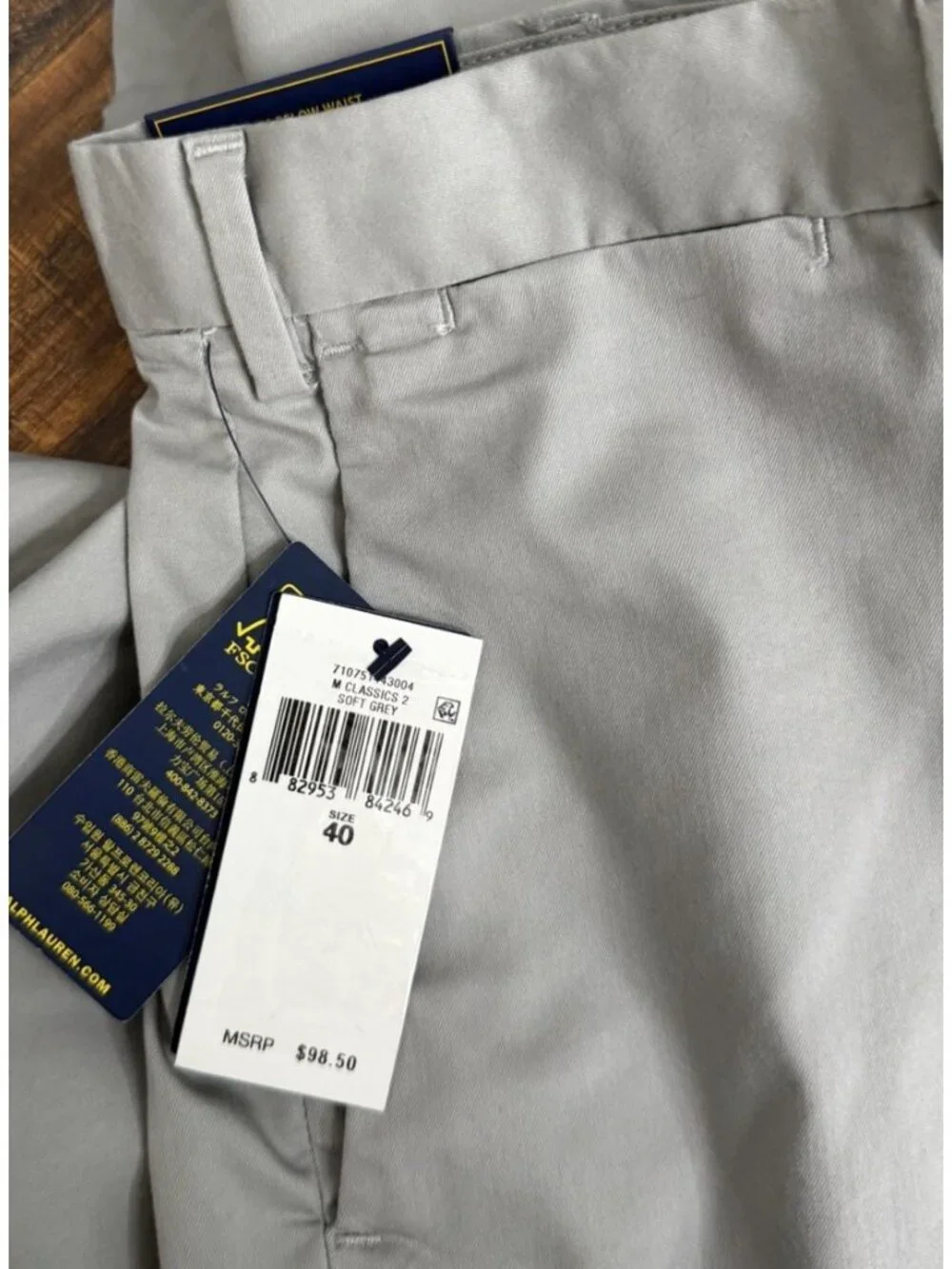 Polo Ralph Lauren Grey Golf Shorts Men's 40 Stretch Straight Fit 7.5